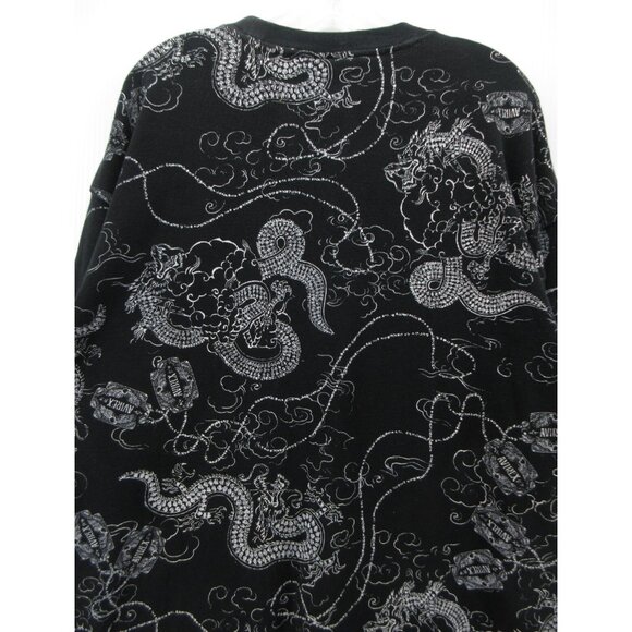 VINTAGE Avirex Sweatshirt XXL Thermal Waffle Dragon AOP Streetwear Y2K - Picture 7 of 10